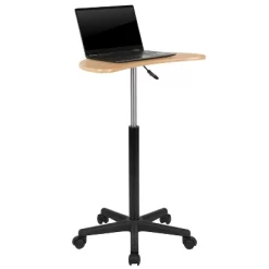 Emma And Oliver Sit To Stand Mobile Laptop Computer Desk - Portable Rolling Standing Desk -HOMCOM Store GUEST c469442b 83d5 4322 8e60 9480126138fc