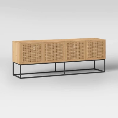 Belmar Woven TV Stand For TVs Up To 60" Natural - Threshold™ 2 Belmar Woven TV Stand For TVs Up To 60" Natural - Threshold™ - Image 2