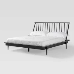 Boho Solid Wood Spindle Platform Bed - Saracina Home -HOMCOM Store GUEST c5d323a8 8164 4401 a7cd 52309bceefac
