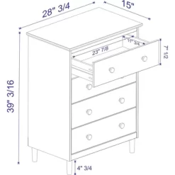 Stiva Classic Mid-Century Modern Vertical 4 Drawer Dresser - Saracina Home 10 Stiva Classic Mid-Century Modern Vertical 4 Drawer Dresser - Saracina Home -HOMCOM Store GUEST c68dcea8 e822 48f2 ad8d f9b5bfe2eb06