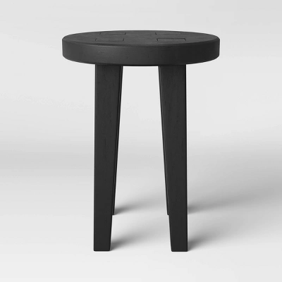 Woodland Carved Wood Accent Table - Black - Threshold 5 Woodland Carved Wood Accent Table - Black - Threshold - Image 5