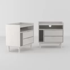 2pk Mid-Century Modern Solid Wood 2 Drawer Storage Nightstands - Saracina Home 25 2pk Mid-Century Modern Solid Wood 2 Drawer Storage Nightstands - Saracina Home -HOMCOM Store GUEST c880a12d 845d 41f3 8c73 9ddb9ed4b555