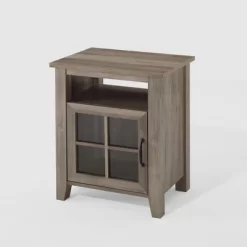 Transitional Classic Windowpane Storage Side Table - Saracina Home -HOMCOM Store GUEST c9432070 26c2 41f2 9fe6 a77c233ea357