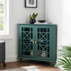 2 Door Corner Accent Cabinet With Fretwork Doors - Saracina Home -HOMCOM Store GUEST cfceebbb fbd4 44ae b375 5b6a98a22a32