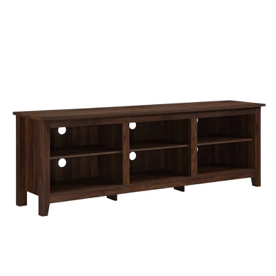 Transitional 6 Cubby Wood Open Storage Wood TV Stand For TVs Up To 80"- Saracina Home 9 Transitional 6 Cubby Wood Open Storage Wood TV Stand For TVs Up To 80"- Saracina Home - Image 9