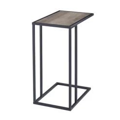 23" Modern Rectangle Two-Tone C Side Table With Metal Base - Saracina Home -HOMCOM Store GUEST d20774fc 5fe4 4fa9 bf5f cf9fd585efd4