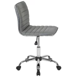 Emma And Oliver Low Back Designer Armless Ribbed Swivel Task Office Chair -HOMCOM Store GUEST d394aa10 3e64 4291 bb66 fd26bd217653