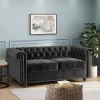Brinkhaven Modern Glam Tufted Velvet Loveseat With Nailhead Trim - Christopher Knight Home