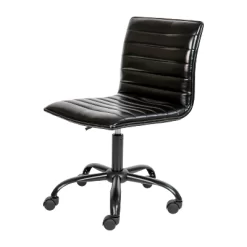 Emma And Oliver Low Back Designer Armless Ribbed Swivel Task Office Chair -HOMCOM Store GUEST d6cdbbf8 c011 4365 98a9 c575005da00d