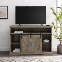 Transitional Sliding Barndoor Highboy TV Stand For TVs Up To 58" - Saracina Home 24 Transitional Sliding Barndoor Highboy TV Stand For TVs Up To 58" - Saracina Home -HOMCOM Store GUEST d93bcb01 6b73 4caa 92df 0c0c138da9a4