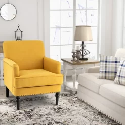 Tangkula Set Of 2 Modern Accent Chair Upholstered Sofa Chair W/ Rubber Wood Legs Yellow 10 Tangkula Set Of 2 Modern Accent Chair Upholstered Sofa Chair W/ Rubber Wood Legs Yellow -HOMCOM Store GUEST dab8dbf1 5e62 4ea9 bb76 355422eca76f