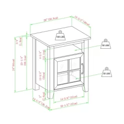 Transitional Classic Windowpane Storage Side Table - Saracina Home -HOMCOM Store GUEST dad8aa65 d963 49c7 bda3 78b3efe46282