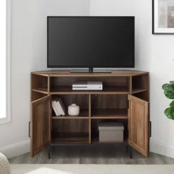 Atticus Modern Farmhouse 2 Door Corner TV Stand For TVs Up To 55" Rustic Oak - Saracina Home 16 Atticus Modern Farmhouse 2 Door Corner TV Stand For TVs Up To 55" Rustic Oak - Saracina Home -HOMCOM Store GUEST ddaa755e d260 41e3 9b45 b1bba75878ea