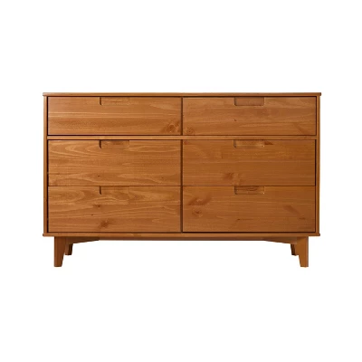 Mid-Century Modern Groove Wood 6 Drawer Dresser - Saracina Home 20 Mid-Century Modern Groove Wood 6 Drawer Dresser - Saracina Home - Image 20