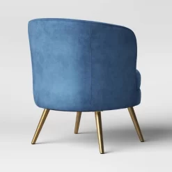 Beadle Accent Chair With Brass Leg Velvet Blue - Project 62™ -HOMCOM Store GUEST e11583ec 29c6 45c1 beb3 aaaa0bb28088