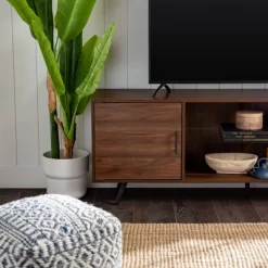 2 Door Mid-Century Modern Wood Storage TV Stand For TVs Up To 80" - Saracina Home -HOMCOM Store GUEST e6a56a56 b322 42ae 8c8e d0c4ca44d8b8