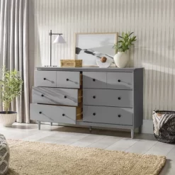 Stiva Classic Mid-Century Modern Horizontal 6 Drawer Dresser - Saracina Home 25 Stiva Classic Mid-Century Modern Horizontal 6 Drawer Dresser - Saracina Home -HOMCOM Store GUEST e847531c 2c4a 4097 aef2 3432f53dd370