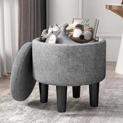 Costway Modern Accent Chair With Ottoman Armchair Barrel Sofa Chair With Footrest Grey 4 Costway Modern Accent Chair With Ottoman Armchair Barrel Sofa Chair With Footrest Grey - Image 4