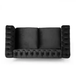 Brinkhaven Modern Glam Tufted Velvet Loveseat With Nailhead Trim - Christopher Knight Home -HOMCOM Store GUEST eca0083e 5ef9 4c65 8bae c89aa70087b7