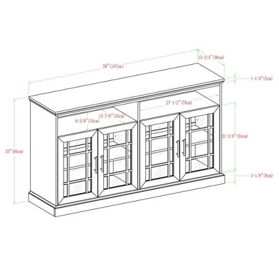 Transitional 4 Door Windowpane TV Stand For TVs Up To 65" - Saracina Home 5 Transitional 4 Door Windowpane TV Stand For TVs Up To 65" - Saracina Home - Image 5