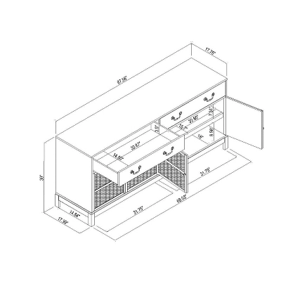 Brandeis Woven TV Stand For TVs Up To 60" Brown - Threshold™ Designed With Studio McGee 7 Brandeis Woven TV Stand For TVs Up To 60" Brown - Threshold™ Designed With Studio McGee - Image 7