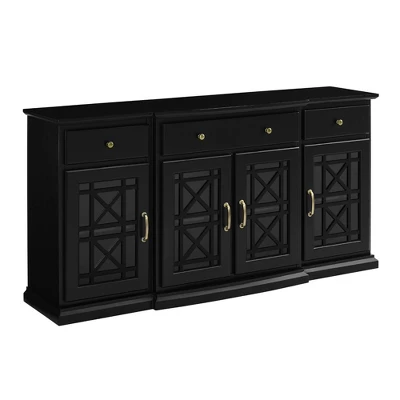 Selma Transitional 3 Tiered Ornate Fretwork Door Sideboard - Saracina Home 5 Selma Transitional 3 Tiered Ornate Fretwork Door Sideboard - Saracina Home - Image 5