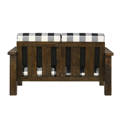 Jovie Gingham Rustic Loveseat - HOMES: Inside + Out 4 Jovie Gingham Rustic Loveseat - HOMES: Inside + Out - Image 4