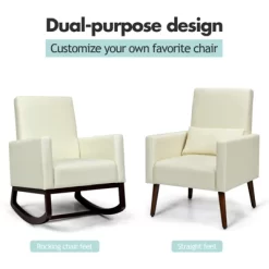 Tangkula 2-in-1 Upholstered Rocking Chair With Wood Leg & Pillow Relax Sofa Chair Light Grey/Beige/Dark Gray 17 Tangkula 2-in-1 Upholstered Rocking Chair With Wood Leg & Pillow Relax Sofa Chair Light Grey/Beige/Dark Gray -HOMCOM Store GUEST fb3113fc 95e1 49e1 b4da d0d1b94e6231