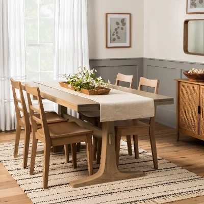 Pedestal Wood Dining Table - Natural - Hearth & Hand™ With Magnolia 1 Pedestal Wood Dining Table - Natural - Hearth & Hand™ With Magnolia