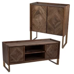 Glacerad Reclaimed Wood Media Console For TVs Upto 50" Brown - Aiden Lane 19 Glacerad Reclaimed Wood Media Console For TVs Upto 50" Brown - Aiden Lane -HOMCOM Store GUEST fc78f503 8a04 4d7b 8d17 51d39515250f