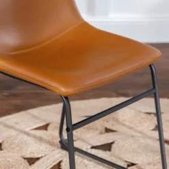 Set Of 2 Laslo Modern Upholstered Faux Leather Dining Chairs - Saracina Home 18 Set Of 2 Laslo Modern Upholstered Faux Leather Dining Chairs - Saracina Home -HOMCOM Store GUEST fe245bc2 14e4 4821 9570 ac728abc73e4