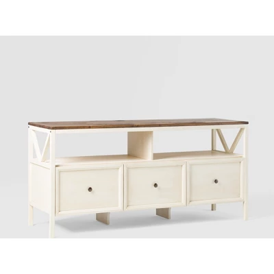 Farmhouse 3 Drawer Wood TV Stand For TVs Up To 65" - Saracina Home 20 Farmhouse 3 Drawer Wood TV Stand For TVs Up To 65" - Saracina Home - Image 20